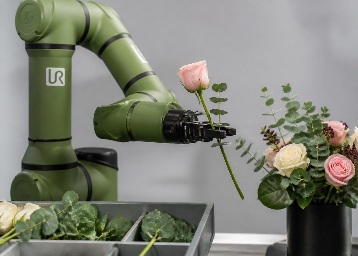 FloraBot cobot picking a stem